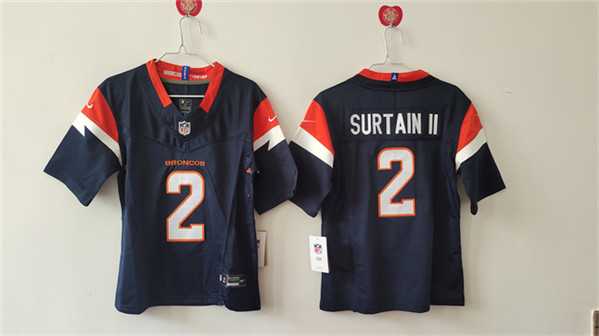 Women%27s Denver Broncos #2 Pat Surtain II Navy 2024 F.U.S.E. Vapor Stitched Jersey